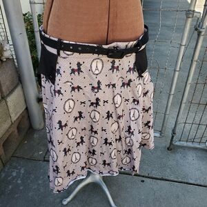 Kitten D'Amour Poodle Print A-Line Skirt